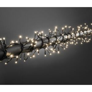 Flippy karácsonyi fényfüzér, 125 m, 1250 meleg fehér LED izzóval, transzformátorral, 6.5 m hosszabbító kábellel, fekete színű vezetékkel