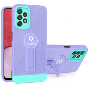 Armor Design Samsung Galaxy A33 5G telefontok, Flippy, Lila, Mágneses autós tartó, Ütésálló, Kitámasztóval műanyag