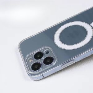 Flippy védőtok iPhone 14 Pro Mag Safe telefonhoz, 2 az 1-ben töltés és mágnes, szilikon, átlátszó