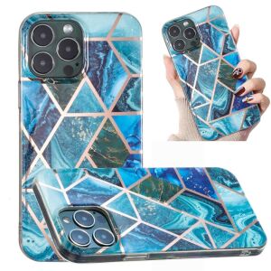 Samsung A51 Soft IMD TPU Marble Geometric Blue védőtok
