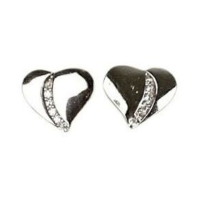 Kolczyki w kształcie serca ze srebra próby 925 z cyrkonią 120157074 - Dla kobiet