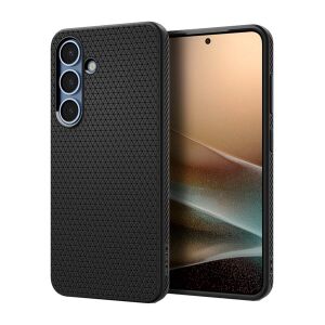 Fekete Spigen Liquid Air tok Samsung S25 Plus-hoz, rombusz mintával, ütésálló védelmet nyújt - Spigen