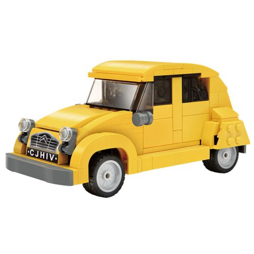 CaDA C55021W Citroën 2CV blocuri de construcție, model de mașină galben, 298 de piese