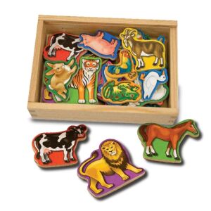 Figurine magnetice din lemn, 20 bucăți, animale de fermă și animale sălbatice, jucărie educativă pentru copii - Melissa & Doug Jocuri si jucarii educative
