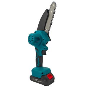 KRISTAL DDT-CRISTAL mini láncfűrész, 21V akkumulátoros, 2 akkumulátor, 2Ah, 6 hüvelykes penge, ferde nézet - DDT