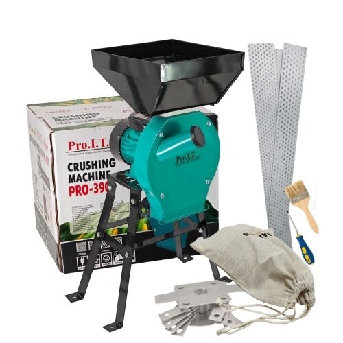 Pro.I.T. DDT-PRO.I.T. 2 az 1-ben elektromos gabona- és kukoricadaráló fém támasztékkal, 3,9 kW-os motorral és tartozékokkal