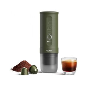 Prenosný kávovar Outin Nano Forest Green s mletou kávou, kapsulou a espressom - Kuchyňa a stravovanie