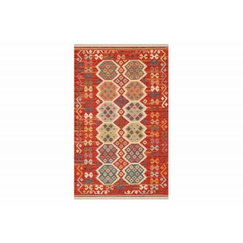 Koberec Bakero Kelim Nomad 03 červený, 80x150 cm, autentický aztécky dizajn