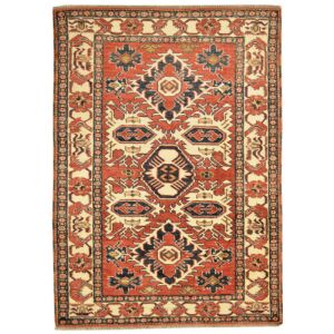 Bakero Kazak Ghazni 02 Teppich, 100x146 cm, handgeknüpfter afghanischer Wollteppich - Innenarchitektur