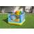 Bestway inflatable bounce house with rainbow design and basketball hoop