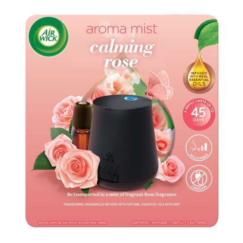 Difuzor de aromă Air Wick - Parfum liniștitor de trandafir 20ml #black
