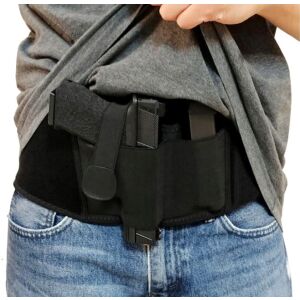 Univerzális taktikai katonai pisztolytáska táras zsebbel, vízálló elasztikus szövet, fekete 110-115 cm