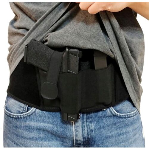 Univerzális taktikai katonai pisztolytáska táras zsebbel, vízálló elasztikus szövet, fekete 110-115 cm 125571866