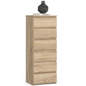 Akord Furniture Factory - CLP 6-Fiókos Komód Dió Sonoma - 40x109x35 cm, Laminált Lemez, ABS Szegéllyel, Összeszerelhető Bútor