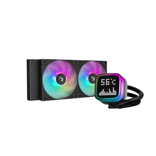 Cooler lichid pentru procesor DeepCool LP240 cu ventilatoare RGB LED și afișaj digital