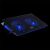 Advance AIRSTREAM 19 inch laptop cooling pad, black, with blue LED lights, angled view