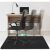Black office chair mat protecting hardwood floor under desk
