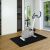Black floor mat under exercise bike for floor protection