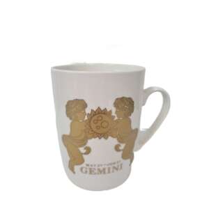Horoszkópos bögre, fehér porcelán bögre arany színű Ikrek csillagjegygel - Nonbrand Bögre