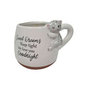 Fehér kerámia bögre, egy aranyos mackóval a fülein, a felirat: 'Sweet Dreams Sleep tight We love you Goodnight' - Nonbrand Bögre