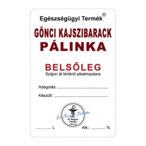 Pálinkás cimke Belsőleg Gönci kajszibarack 5 db/csomag 120227269 - Bor & Pálinka főzés