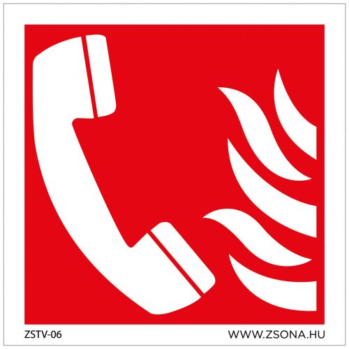 Tűzbejelentő telefon Műanyag tábla 150x150 mm