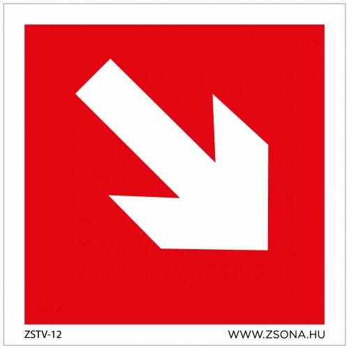 Iránynyíl le Műanyag tábla 150x150 mm