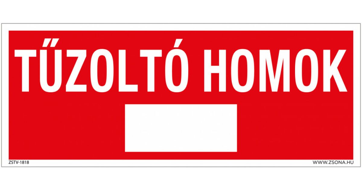 Tűzoltó homok Utánvilágító műanyag tábla 250x100 mm | Pepita.hu