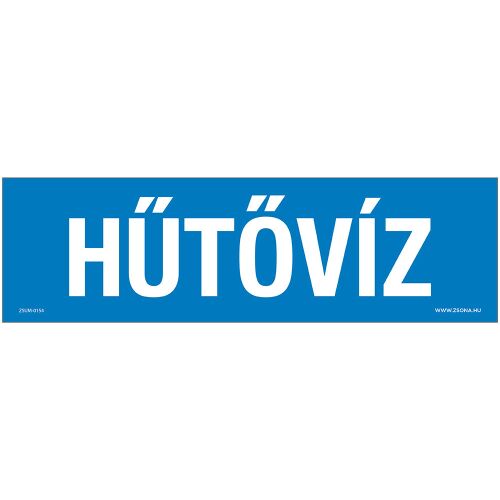 Hűtővíz Öntapadós matrica 250x80 mm
