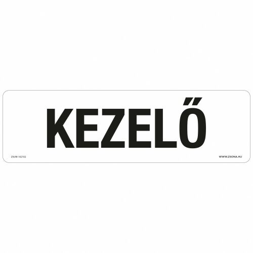 Kezelő Műanyag tábla 250x80 mm