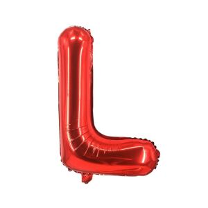 Fém fólia lufi S DEPOT®, L betű, piros, 40 cm