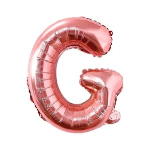 Fém fólia lufi S DEPOT®, G betű, rózsaszín arany, 40 cm