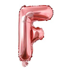 S DEPOT® fém fólia lufi, F betű, rózsa arany, 40 cm