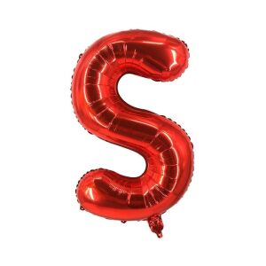 Fém fólia lufi S DEPOT®, S betű, piros, 40 cm