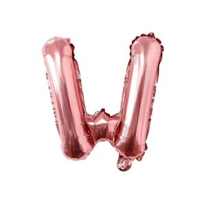 Fém fólia lufi S DEPOT®, W betű, rózsaszín arany, 40 cm