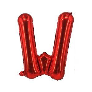 Fém fólia lufi S DEPOT®, W betű, piros, 40 cm