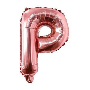 Fém fólia lufi S DEPOT®, P betű, rózsaszín arany, 40 cm