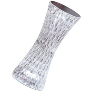 Kristály típusú asztali lámpa, S DEPOT, 16 RGB szín, érintés és távirányító, USB-n keresztül újratölthető, modern akril, állítható fény