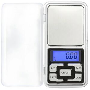 Mini elektronikus zsebmérleg S DEPOT, ékszerekhez LCD kijelzővel, 200g-ig, ezüst