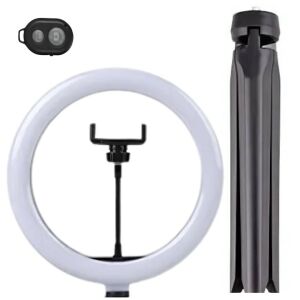 S DEPOT® 12 hüvelykes LED körlámpa állvánnyal, telefontartóval és távirányítóval - LED körfény & körlámpa