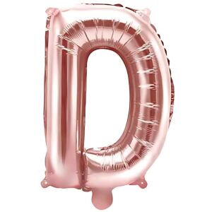 S DEPOT® fólia lufi, rózsaszín arany, D betű alakú, 40 cm