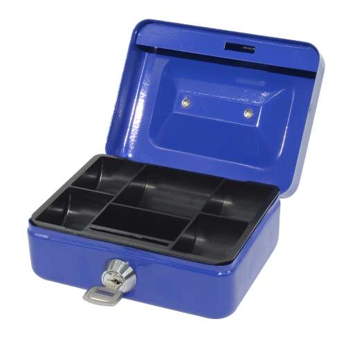 Cutie metalică pentru bani 125x55x95 mm mică bluering® albastru