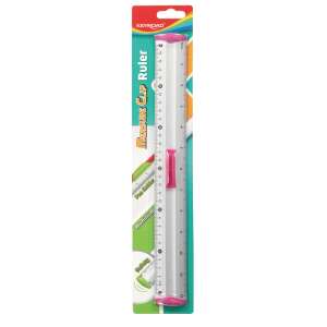 Keyroad Measure Clip Ruler, 30cm metal ruler with pencil holder, assorted colors - Keyroad