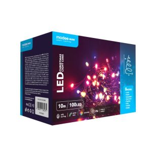 Modee 100 LED Weihnachtslichterkette, 10m, Mehrfarbig, mit EU-Stecker - Lichterketten