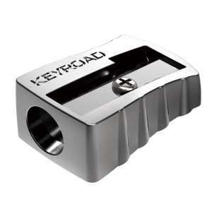 Keyroad metal pencil sharpener, single hole, silver - Keyroad