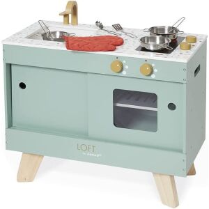 Janod Loft fa babakonyha kiegészítőkkel, olívazöld - Janod