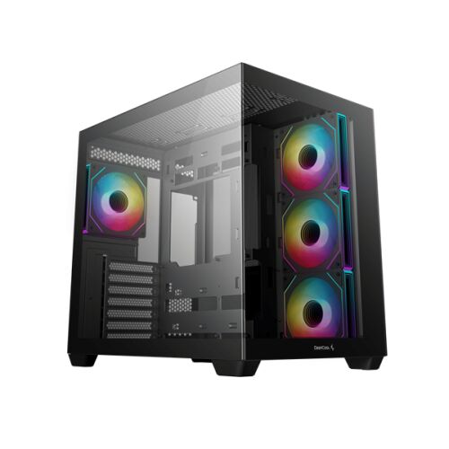 Carcasă PC DeepCool CG530 4F Negru ATX cu ventilatoare ARGB și sticlă securizată
