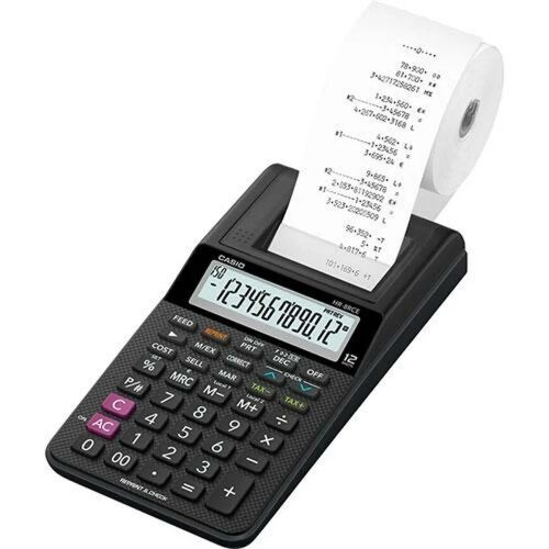 Casio HR-8RCE 12-Digit Printing Calculator with LCD Display