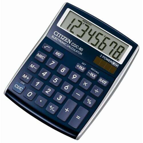 Citizen CDC-80 Taschenrechner Desktop Basic Calculator Blau