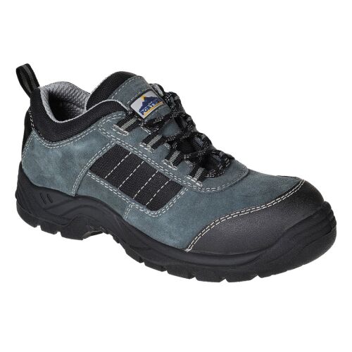Portwest Compositelite TREKKER S1 munkavédelmi cipő, szürke velúr, fekete betétek, fűzős - Munkavédelmi lábbeli